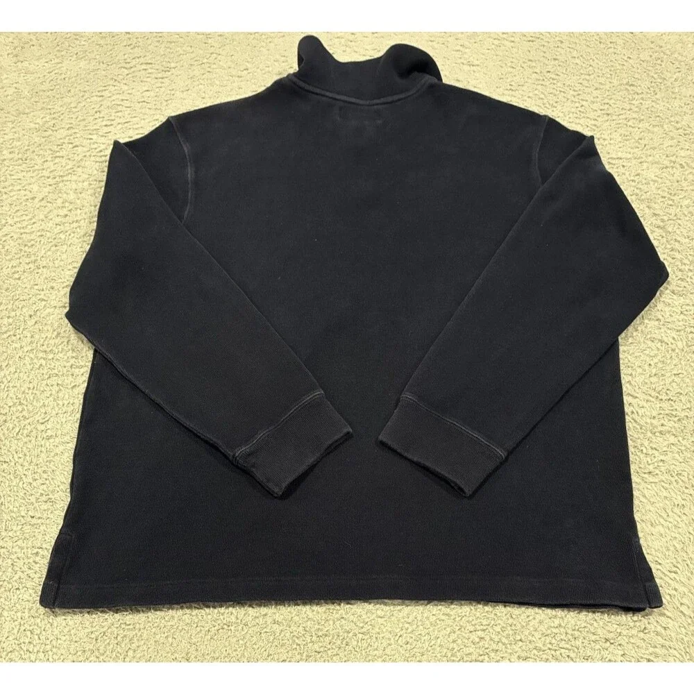 Vintage Polo Ralph Lauren Sweater Mens XL Blue 1/4 Zip Cotton Pony Collared 90s